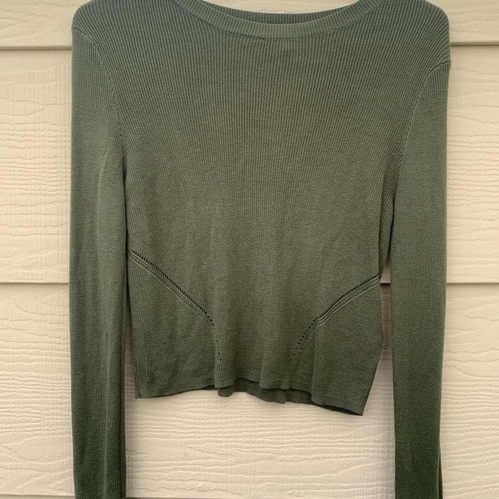 H&M Olive Green Long Sleeve Top